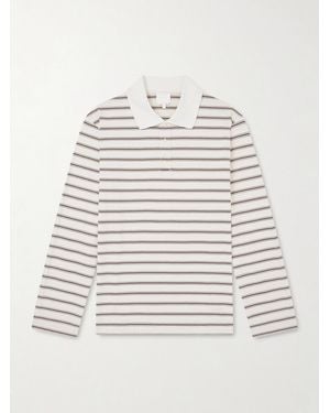 A.P.C. Striped Organic Cotton-jersey Polo Shirt - White