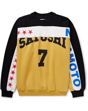Satoshi Nakamoto Paneled Printed Cotton-Jersey Sweatshirt - Black