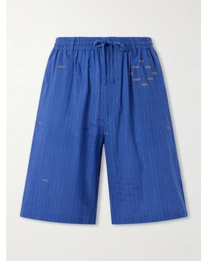 Kardo Milo Straight-Leg Cotton Drawstring Shorts - Blau