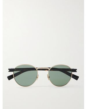Saint Laurent Round-Frame-Tone And Tortoiseshell Acetate Sunglasses - Green
