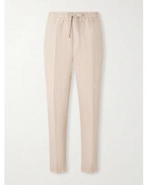 Altea Mattia Straight-leg Linen Drawstring Trousers - Natural