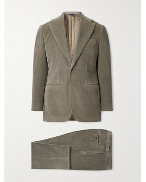 Thom Sweeney Cotton And Wool-Blend Corduroy Suit - Grey
