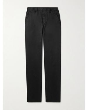 Slowear Tapered Stretch-Cotton Twill Trousers - Black