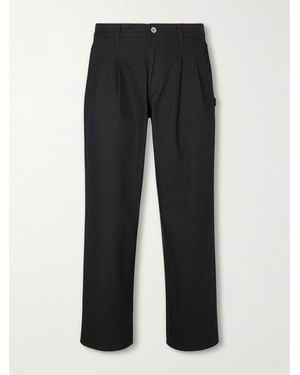 Neighborhood Cropped Wide-leg Cotton-twill Trousers - Black