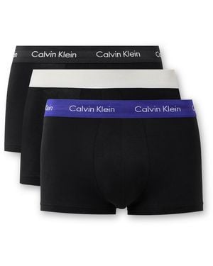 Calvin Klein Three-Pack Stretch-Cotton Boxer Briefs - Black
