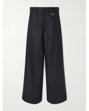 Balenciaga Straight-leg Cotton-gabardine Trousers - Blue