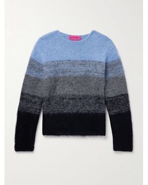 The Elder Statesman Thistle Ombré Alpaca-Blend Jumper - Blue
