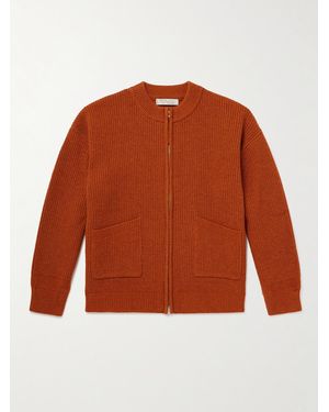 FRIZMWORKS Deck Ribbed Wool-blend Zip-up Cardigan - Orange