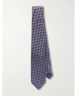 Charvet 8.5Cm Silk-Jacquard Tie - Blue