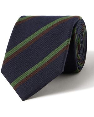 Kingsman Drake's 7.5Cm Striped Silk-Jacquard Tie - Blue