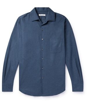 Loro Piana André Cotton-Flannel Shirt - Blue