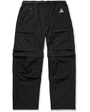 Nike Acg Smith Summit Straight-Leg Convertible Shell Cargo Pants - Black