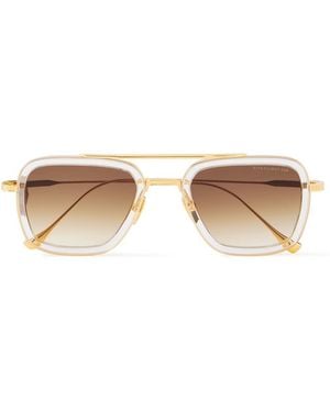 Dita Eyewear Aviator-Style-Tone And Acetate Sunglasses - Metallic