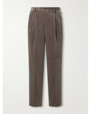 Kaptain Sunshine Straight-Leg Cotton-Corduroy Trousers - Brown