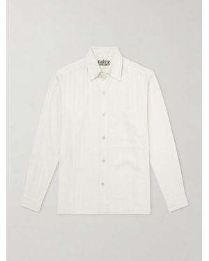 Kartik Research Pataudi Striped Silk Shirt - White