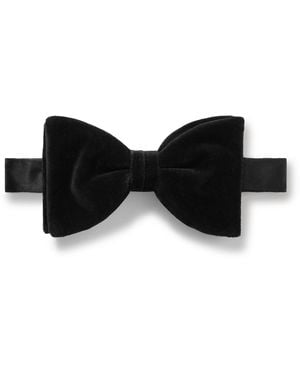 MR P. Pre-Tied Cotton-Velvet Bow Tie - Black