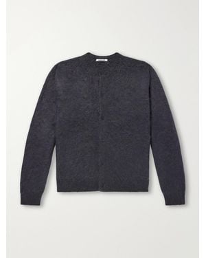 AURALEE Garment-Dyed Alpaca Cardigan - Blue