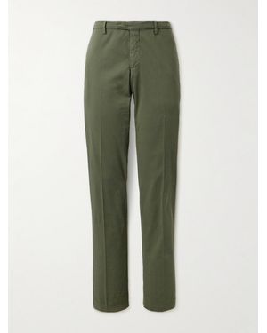 Boglioli Straight-Leg Cotton-Blend Twill Trousers - Green