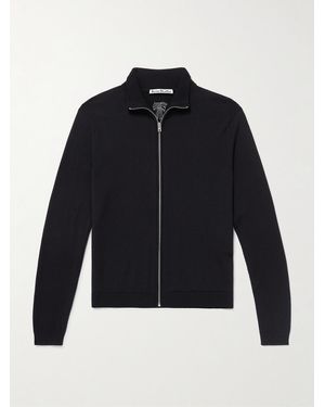 Acne Studios Ribbed Wool Zip-Up Jumper - Blue