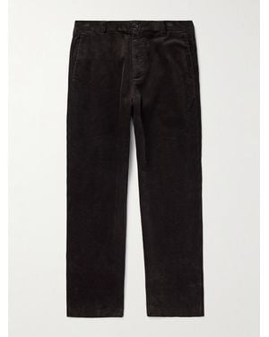 NN07 Paw 50004 Straight-Leg Organic Cotton-Corduroy Trousers - Black