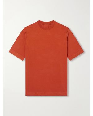 Casey Casey Felix Gabardine-Trimmed Cotton-Jersey T-Shirt - Red