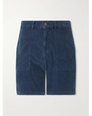 Corridor NYC Wide-Leg Stretch-Cotton Corduroy Shorts - Blue