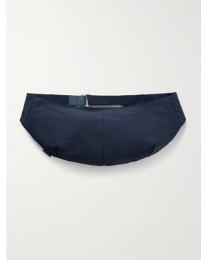 master-piece Sash Large Leather-Trimmed Coated-Nylon Sling Bag - Blue