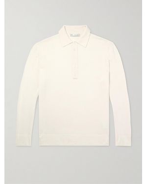 Umit Benan Zefira Cashmere And Silk-Blend Polo Shirt - Natural