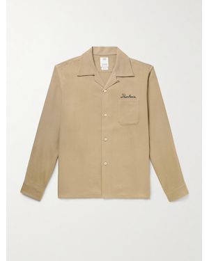 Visvim Keesey Convertible-Collar Logo-Embroidered Woven Shirt - Natural
