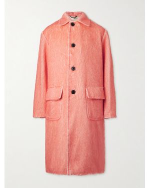 Dries Van Noten Oversized Brushed Alpaca, Cotton And Wool-Blend Coat - Pink