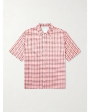 Jil Sander Checked Silk-blend Shirt - Pink