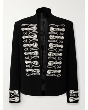 Balmain Spencer Slim-fit Crystal-embellished Crepe Blazer - Black