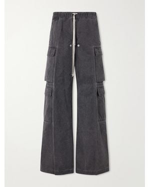 Rick Owens Jumbo Belas Wide-Leg Cotton-Canvas Cargo Trousers - Grey