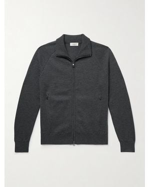 Piacenza 1733 Slim-fit Virgin Wool Zip-up Cardigan - Grey