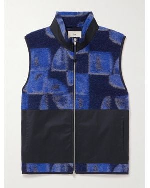 Folk Kate Gibb Signal Shell-Trimmed Wool-Blend Jacquard Gilet - Blue