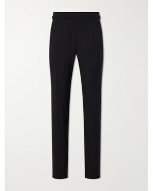 Tom Ford Shelton Straight-Leg Stretch-Wool Trousers - Blue