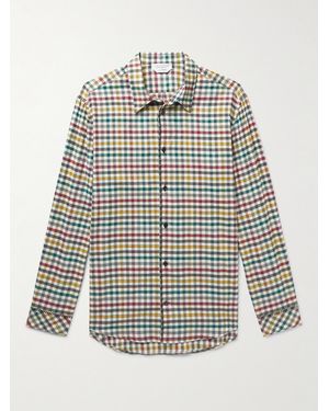 Gabriela Hearst Quevedo Checked Brushed-Cotton Shirt - Green