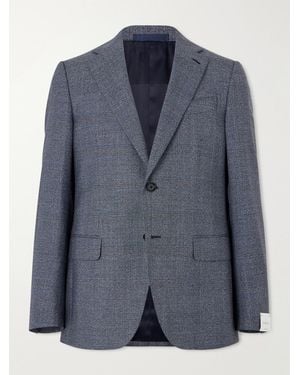 Caruso Norma Prince Of Wales Wool Suit Jacket - Blue