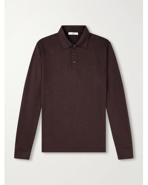 MR P. Silk And Cotton-Blend Polo Shirt - Purple