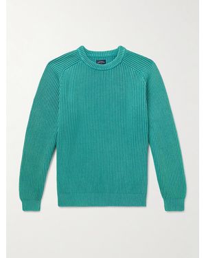 Noah Summer Shaker Ribbed Organic Cotton Jumper - Green