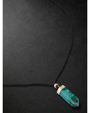 Jacquie Aiche Amazonite And Cord Pendant Necklace - Black