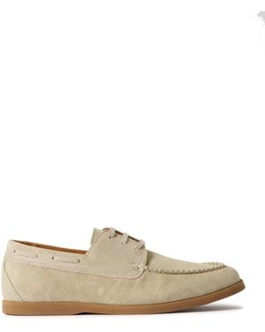MR P. Richard Suede Boat Shoes - Natural
