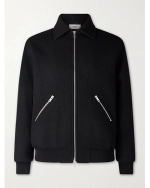 Celine Logo-Appliquéd Wool-Blend Blouson Jacket - Nero