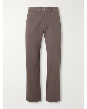 NN07 Aden 1923 Straight-Leg Organic Cotton-Blend Twill Pants - Gray