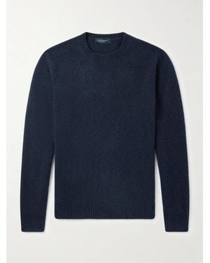 Thom Sweeney Brushed Cashmere-Blend Jumper - Blue