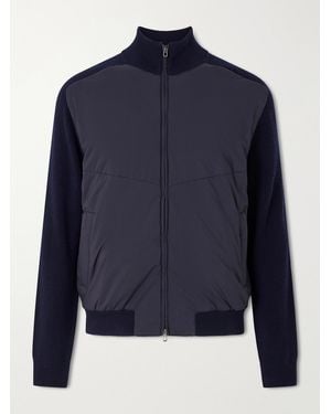 Sease Virgin Wool And Shell Bomber Jacket - Blue