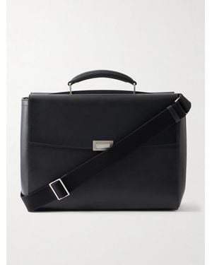 dunhill Alfred 40 Patina-Leather Briefcase - Black