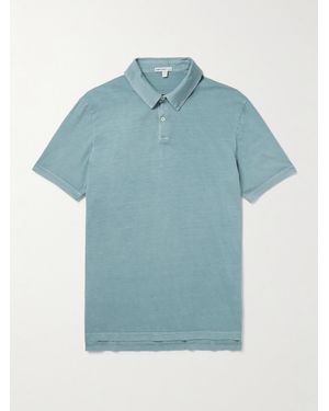 James Perse Supima Cotton-Jersey Polo Shirt - Blue