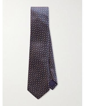 Charvet 8.5Cm Embroidered Silk-Jacquard Tie - Blue