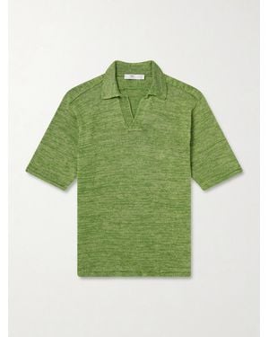 Inis Meáin Linen Polo Shirt - Green